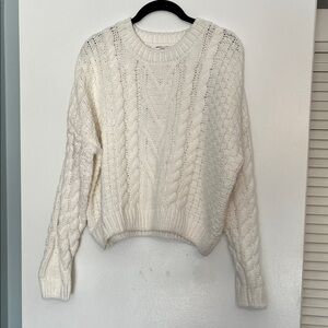 Double Zero Ivory Cable Knit Sweater